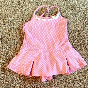 4T Janie and Jack Retro pink polka dot swimsuit